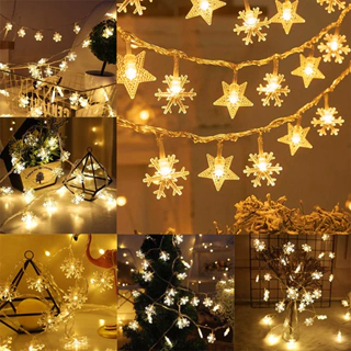 3m/1.5m Christmas Led Snowflake String Lights Waterproof Star Creative Decorative Lights Christmas Party Fairy Light Christmas Eve Gift bless Xmas New year decoration