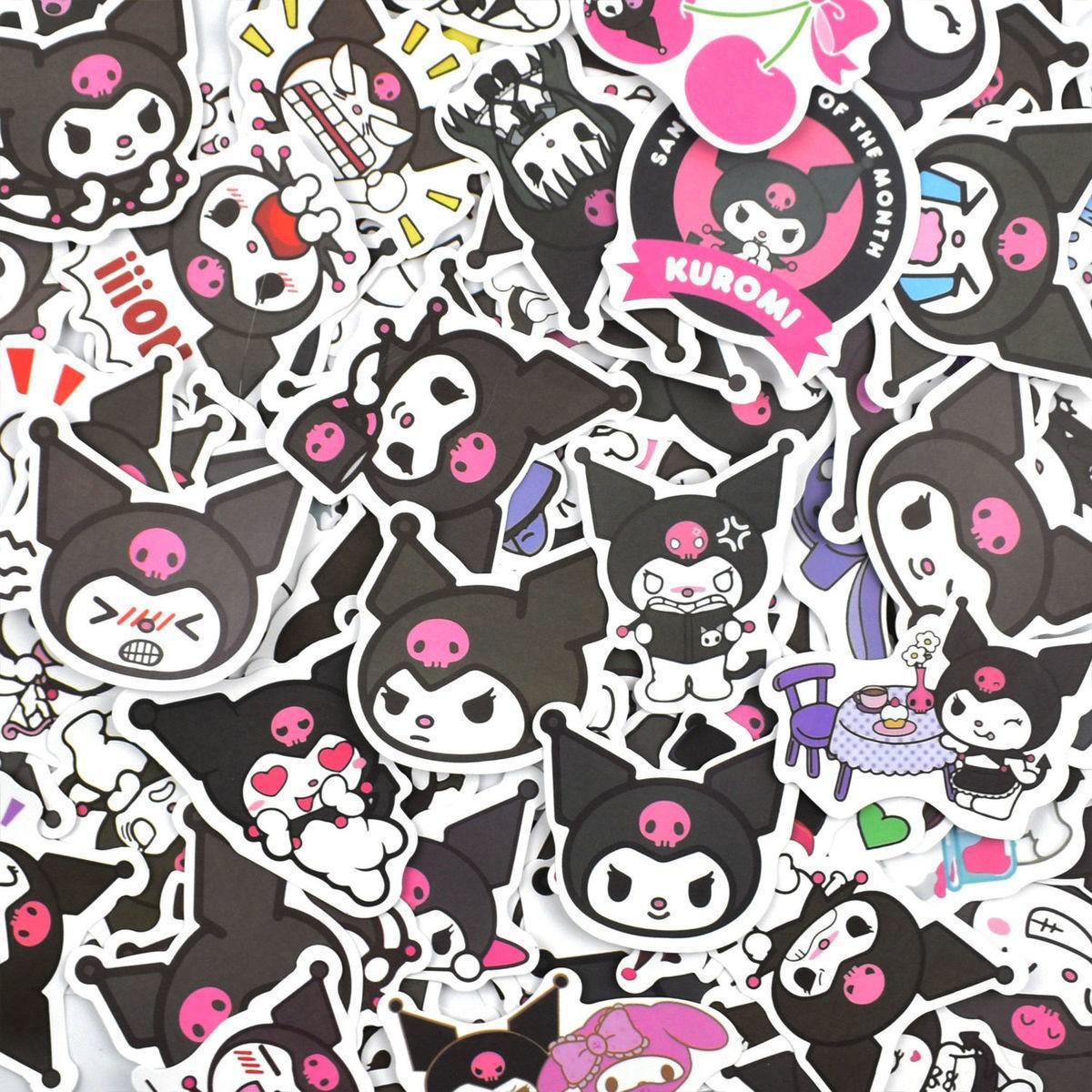 50 Sheets Sanrio Stickers Kuromi Cinnamon Dog Melody Pacha Dog Cartoon ...