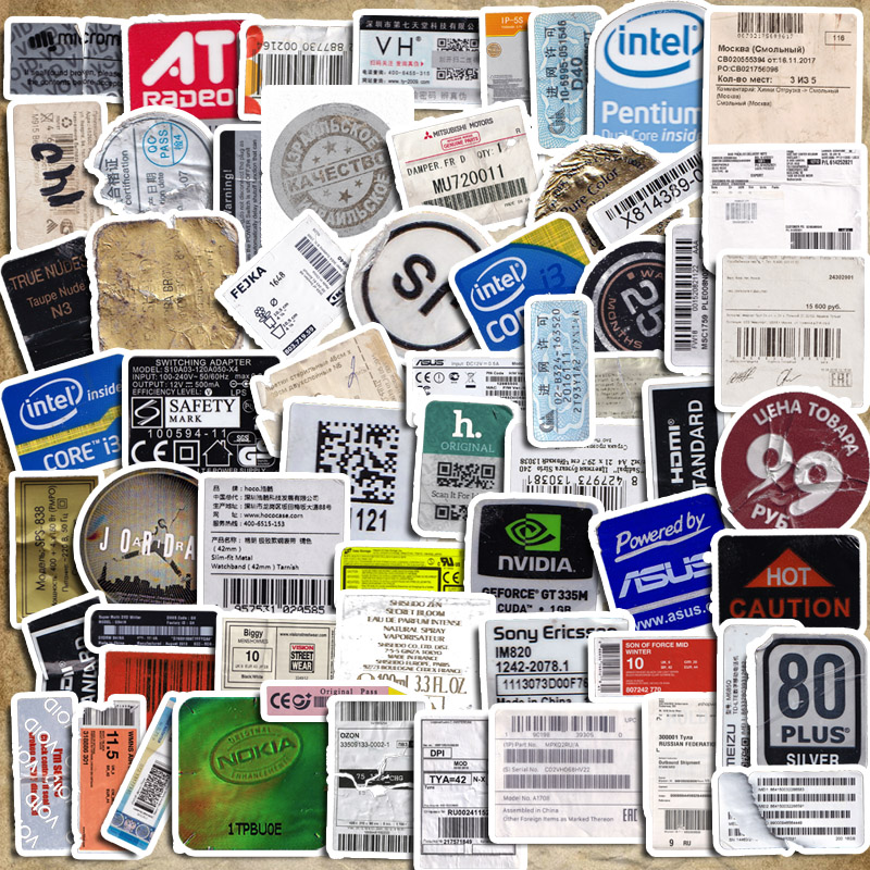 60pcs Retro Wrinkled Bill Stickers Diy Computer Washi Scrapbooking ...