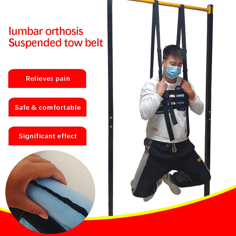Lumbar spine correction suspension traction therapy relieves pain