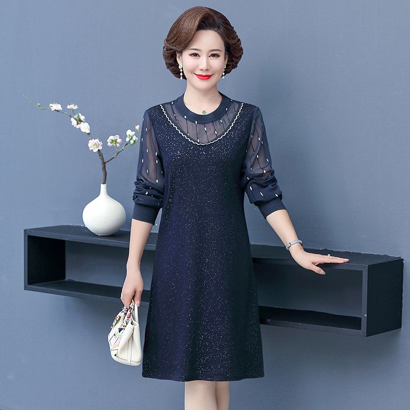 10.26 Small Mother Spring Autumn Dress 40 Years Old 50 Middle-aged ...