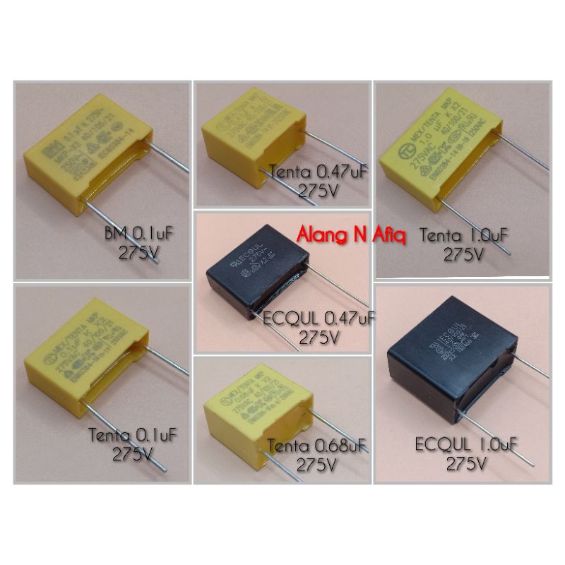 0.1uF, 0.47uF, 0.68uF 1.0uF 275VAC. High Quality BM KDK ECQUL TENTA Fan