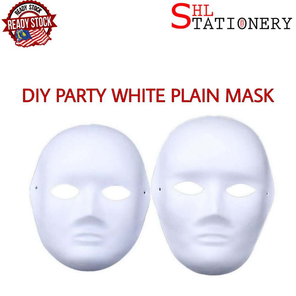 Generic Halloween DIY White Paper Mask Pulp Blank Hand Painted