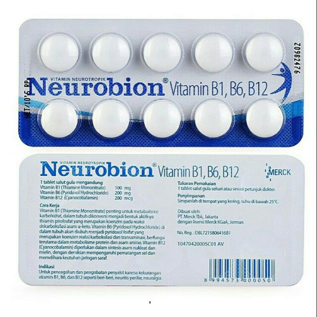 Neurobion Coated tablet Vitamin B1, B6, B12 10's / Strengthen Nerves