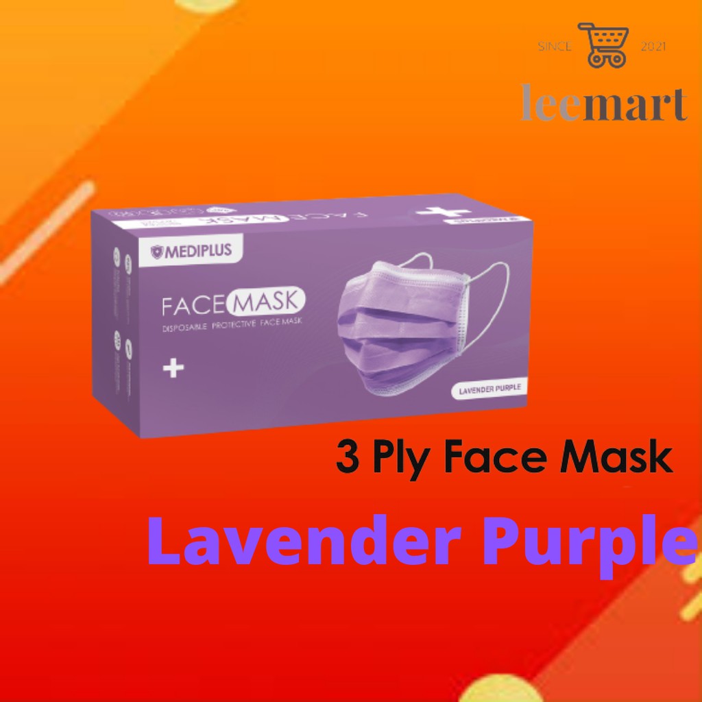 [MEDIPLUS] [💯ORIGINAL] Face Mask Disposable Earloop 3 layers (3 ply) 50