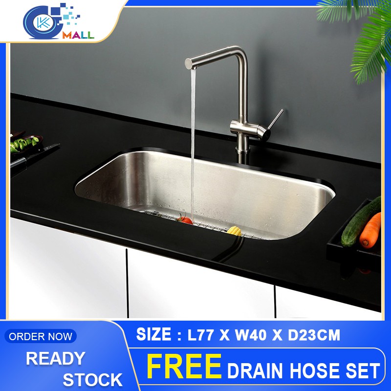 SUS304 Stainless Steel Single Bowl Home Kitchen Sink with a Small