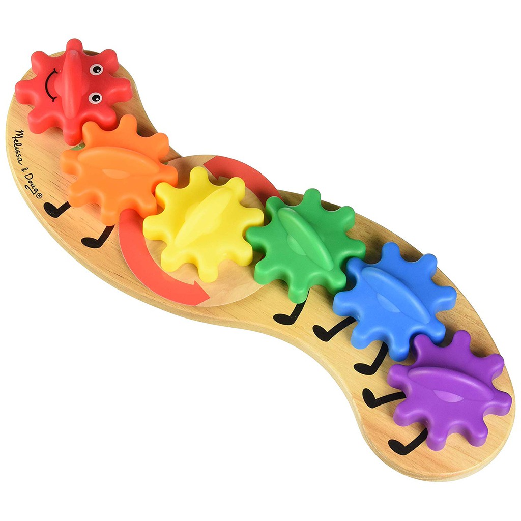 Melissa & doug rainbow caterpillar gear toy with 6 interchangeable gears on sale