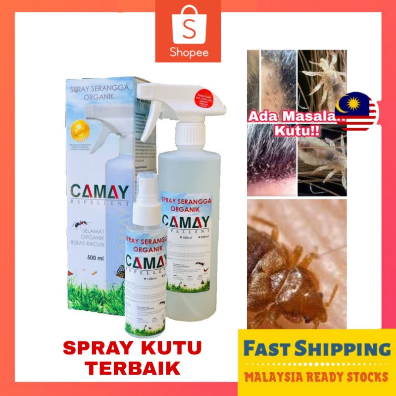 Camay Repellent Spray Serangga kutu kucing baja organik tumbuhan ubat