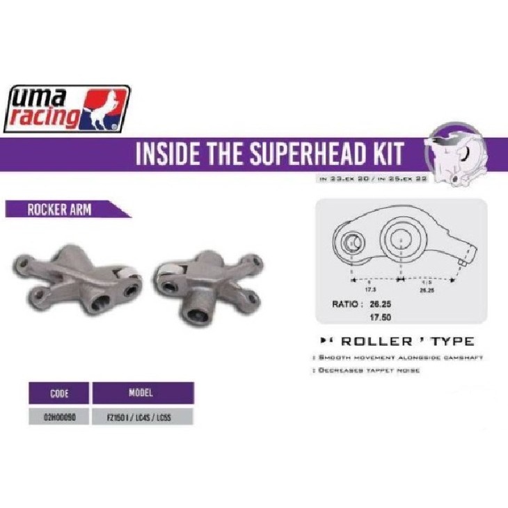 LC135 Y15 UMA RACING ROCKER ARM FOR SUPERHEAD 22/25 20/23 | Shopee Malaysia