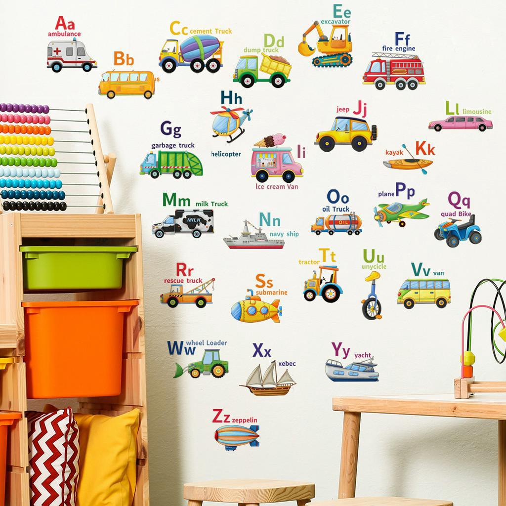 ABC Wall Sticker Alphabet Number Wall Decals Colorful Animals Alphabet