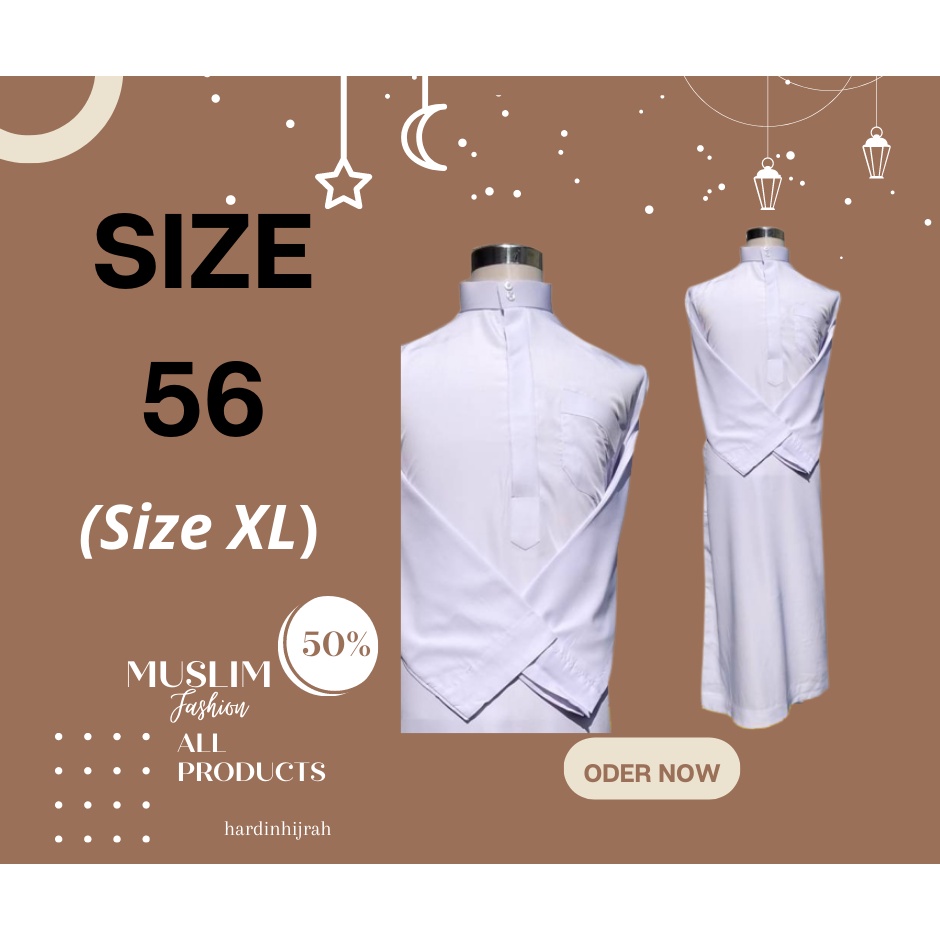 Jubah Putih Lelaki Dewasa White Putih Tahfiz Jenis Butang or Zip koler ...