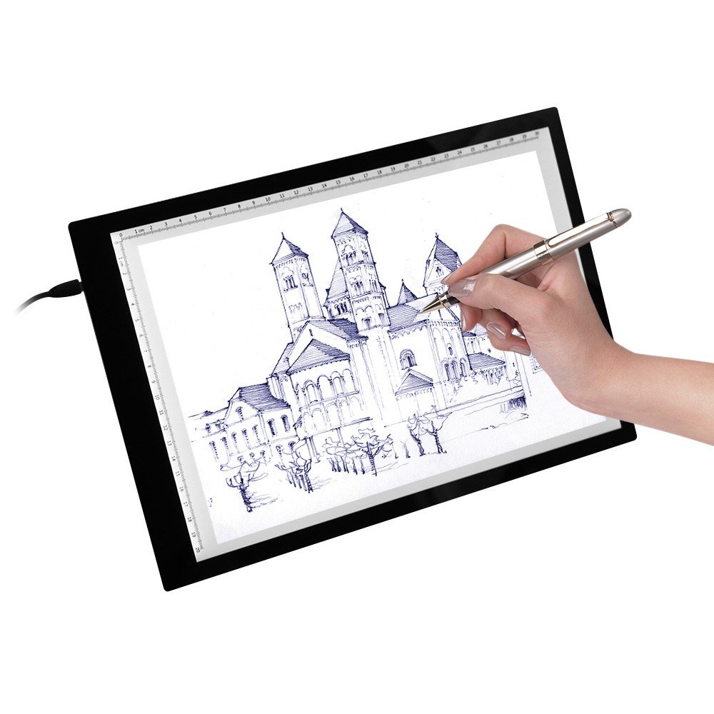 A4 LED Light Box Tracer with Scale Ultra-thin USB Powered Tracing Light ...