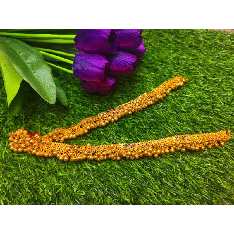 STYLISH LOOK SILVER LIKE WHITE METAL CHAIN ANKLET VELLI KOLUSU/GOLD