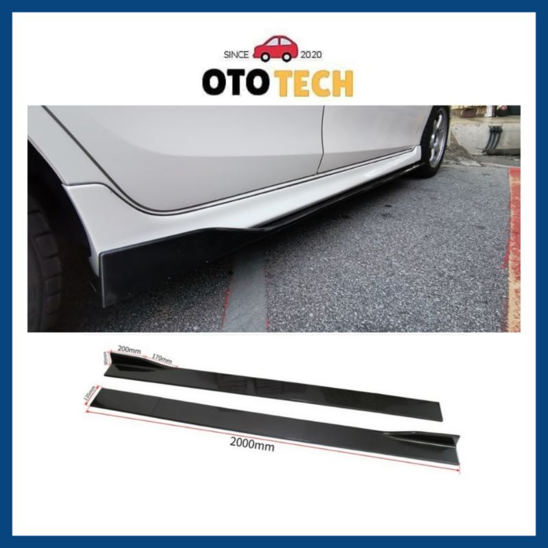 (1 PAIR)GLOSSY BLACK Universal Side Skirt Extensions LEFT & RIGHT ...