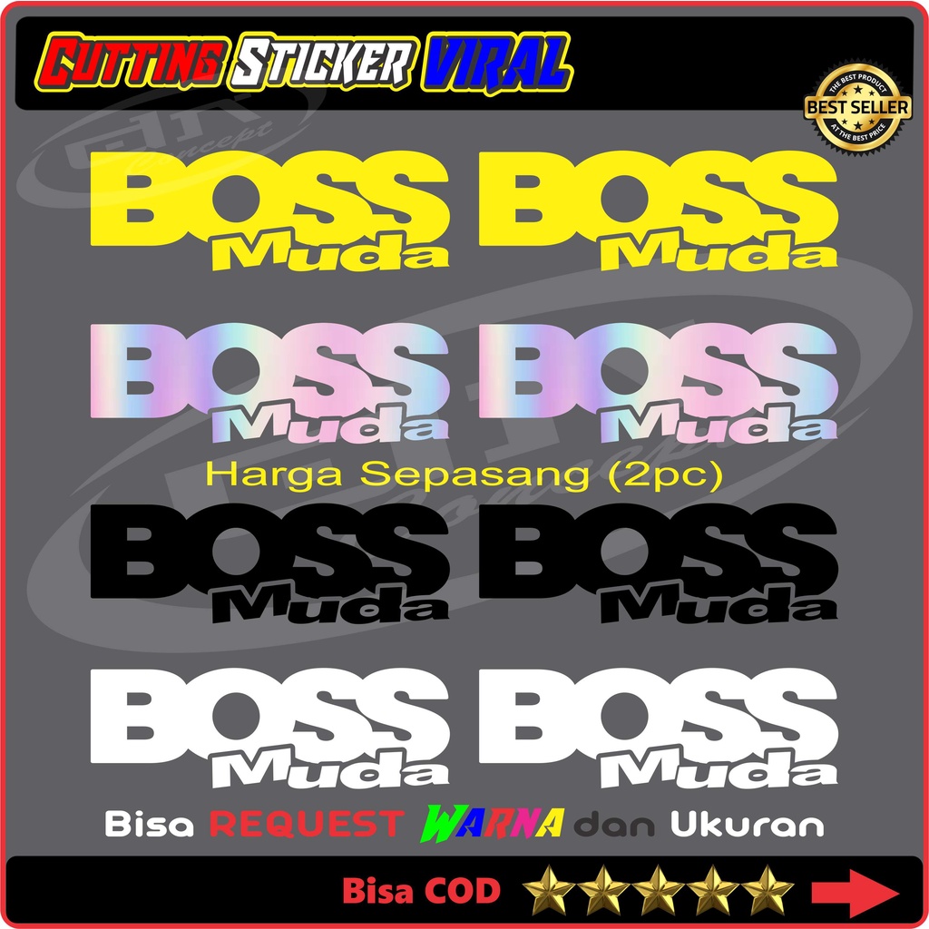 Cutting Sticker BOSS MUDA Viral Logo Hologram Car Motorcycle laser ...