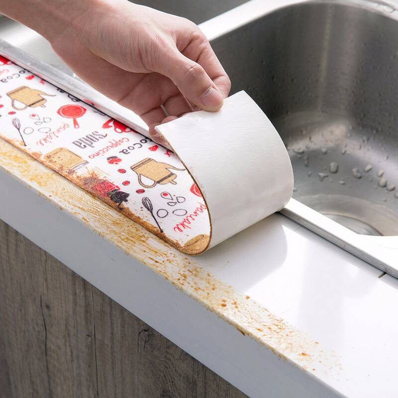 Curated visual reference: Gallery Detail: 2 8M Kitchen Sink Waterproof Sticker Anti Fouling Tape Countertop