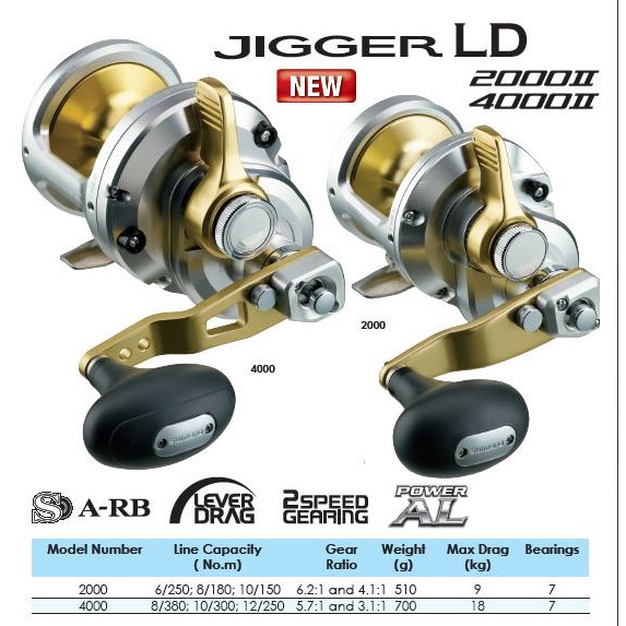 リール SHIMANO JIGGER LD 2 SPEED 2000/4000 SHIMANO JIGGER LD 2 SPEED 2000/4000 リール SHIMANO JIGGER LD 2