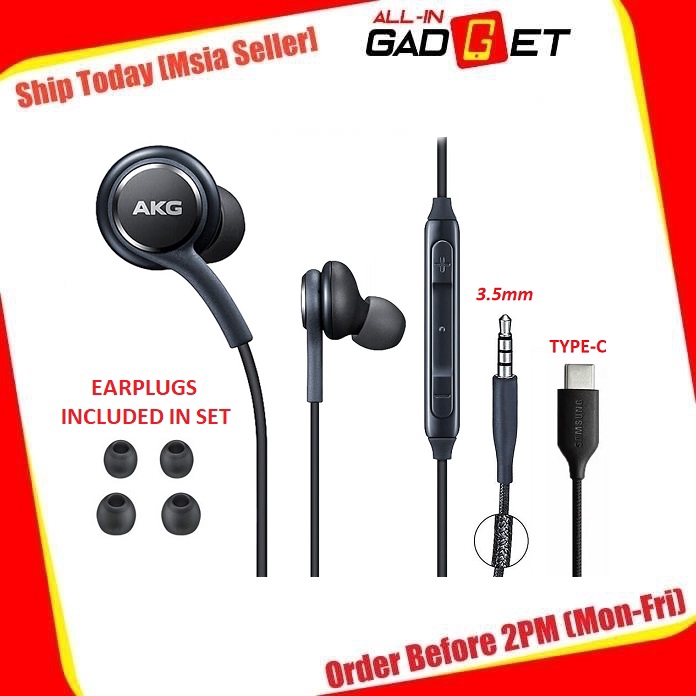 AKG Earphones With Microphone Wired Headset EOIG955 Type C / 3.5mm Audio Jack Shopee Malaysia