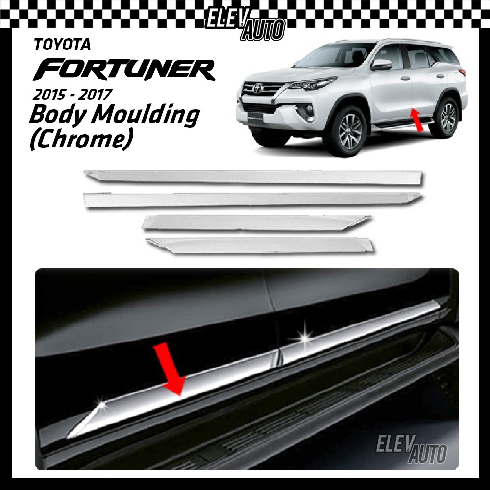 Toyota Fortuner 20152017 Chrome Side Door Moulding Body Lining Molding