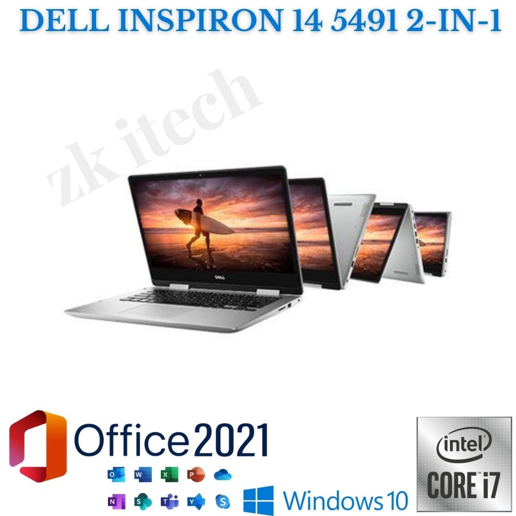 Dell Inspiron 14 5491 2 In 1 Laptop With I7 10510u 512gb Ssd 16gb Ram 14 Ips Fhd Lcd 0957