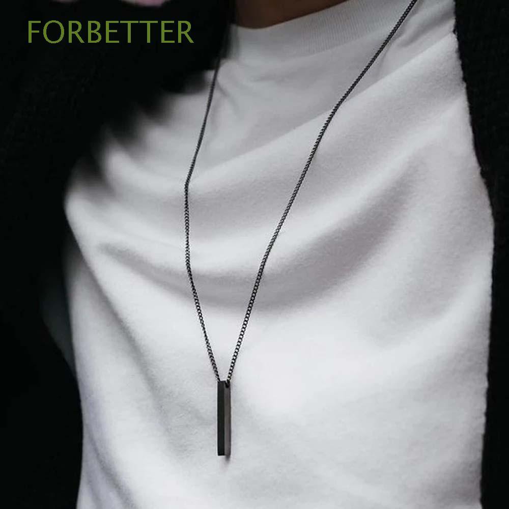 FORBETTER Simple Necklace for men Silver Jewelry accessories