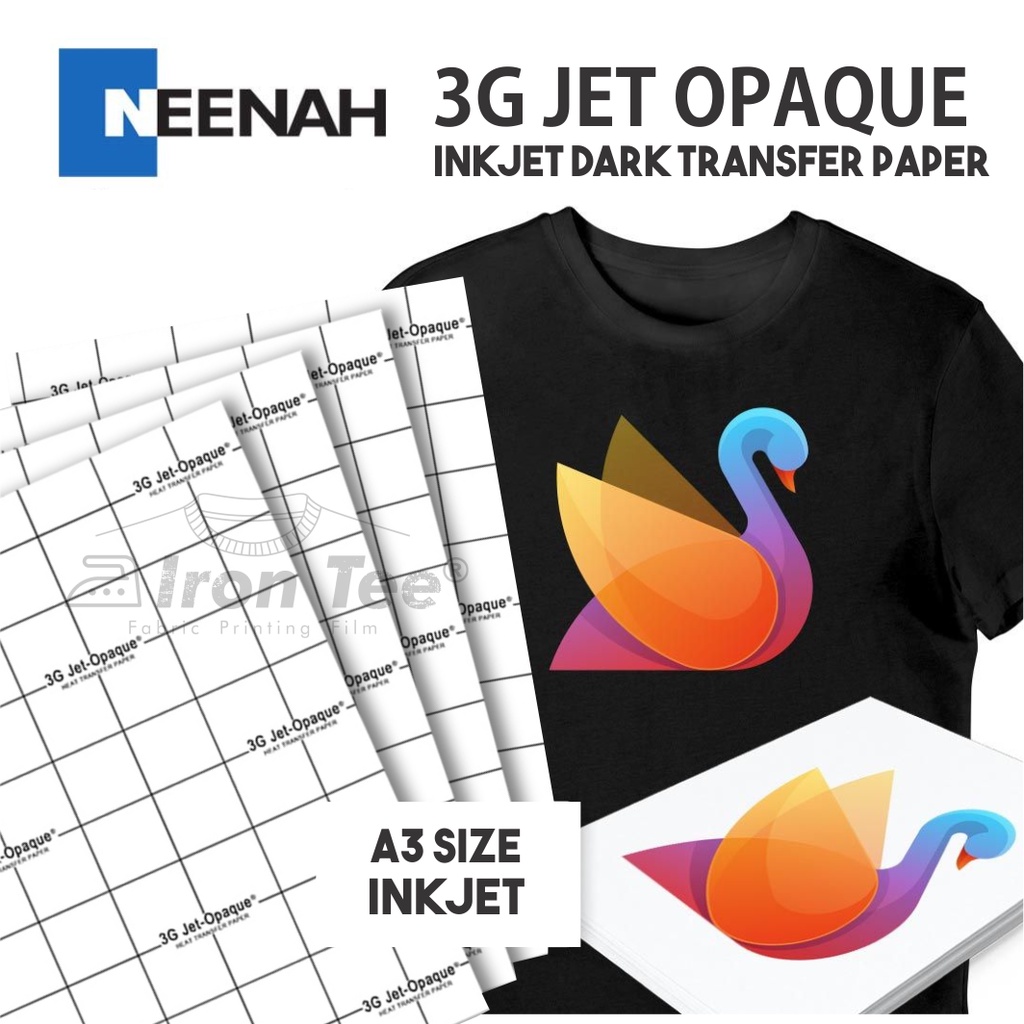Heat Transfer Paper- A4/ A3 size- For Inkjet Printer &amp; Dark T-shirt Use ...