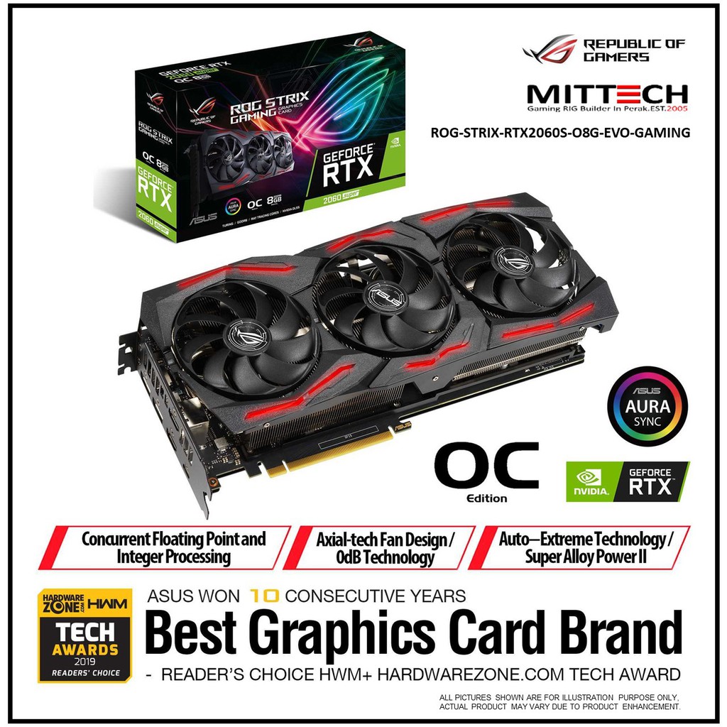 ASUS ROG Strix GeForceR RTX 2060 SUPER EVO OC edition 8GB GDDR6