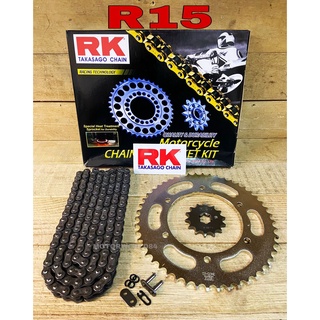 RANTAI RK YAMAHA R15 R15M MT15 V3 FULL SET RK TAKASAGO CHAIN SPROCKET ...