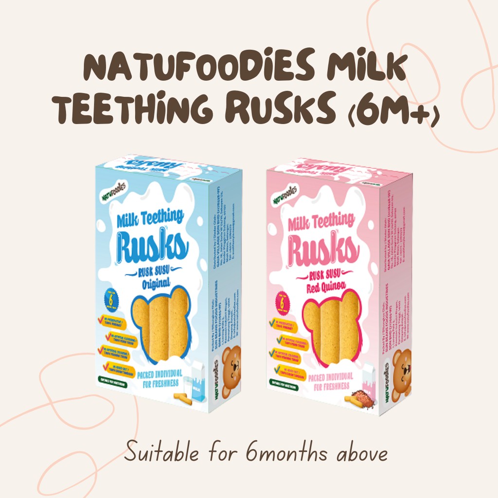 NATUFOODIES MILK TEETHING RUSKS (6m+) Shopee Malaysia