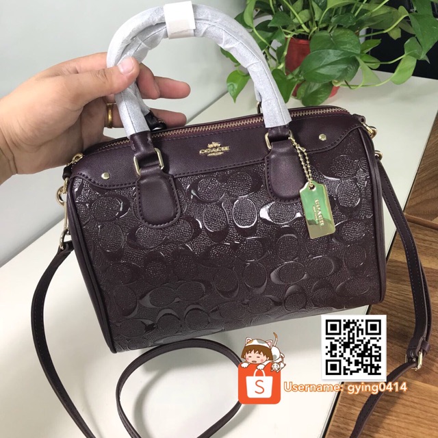 Coach mini bennett online embossed