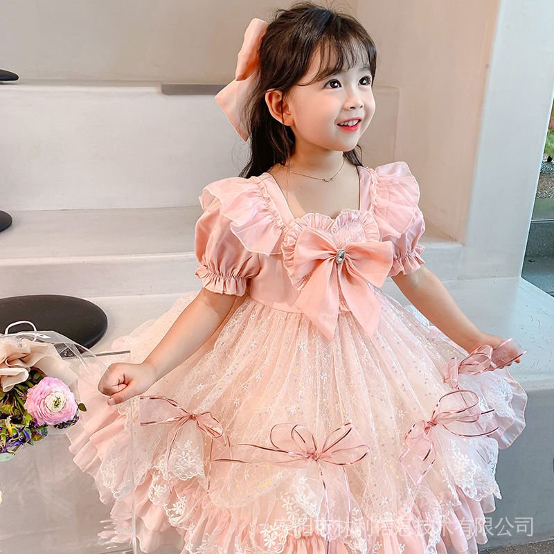 girls dress3 Girls Short Sleeve Lolita Style Dress4 Girls Korean Style Summer Thin Princess Dresses 3 8 Years Old Girls Birthday Dresses Baptism Shopee Malaysia