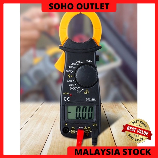 Pengapit Ampere Ammeter Serbaguna Mudah Alih Mengukur AC / DC Voltan ...