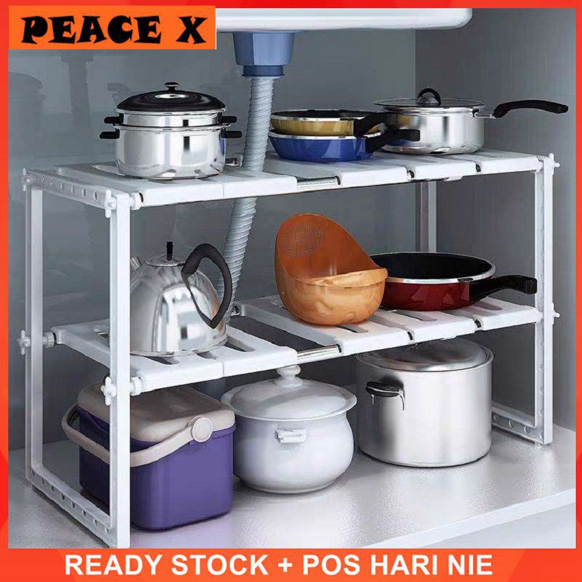 Pot Stainless Steel Non Stick Pan Sink Rack Storage Kitchen Layer Rak ...
