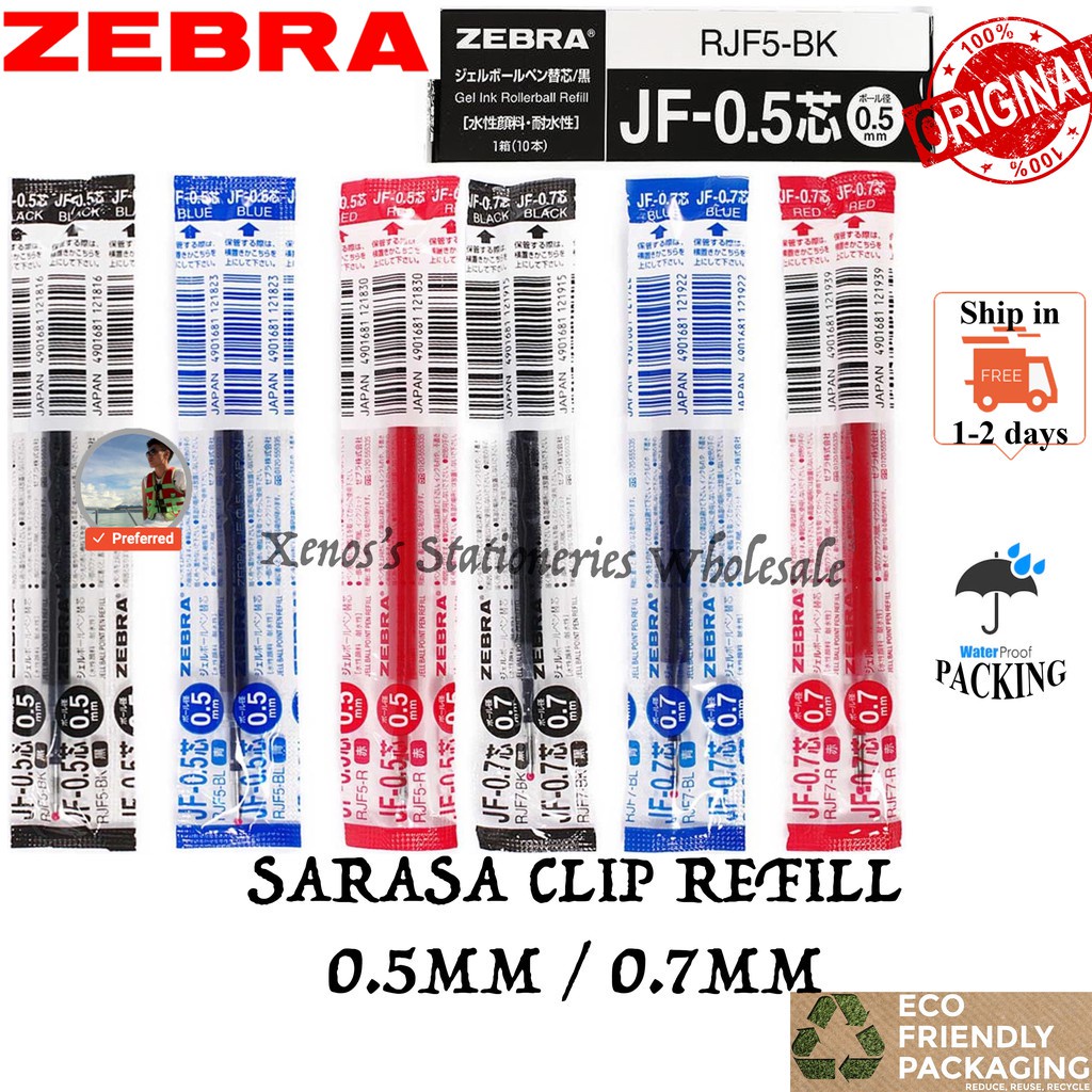 ZEBRA SARASA CLIP GEL PEN REFILL (0.5MM/0.7MM) (READY STOCK / 100%  ORIGINAL)