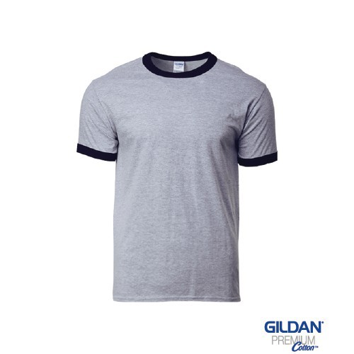Gildan Premium Cotton Unisex Adult Ringer Round Neck T-shirt 76600 ...