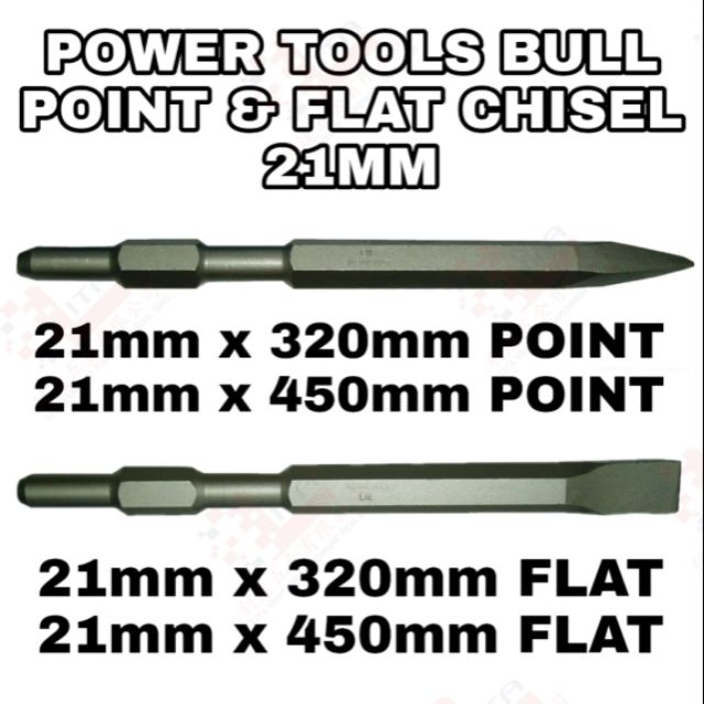 POWER TOOLS BULL POINT AND FLAT CHISEL 21MM | Shopee Malaysia