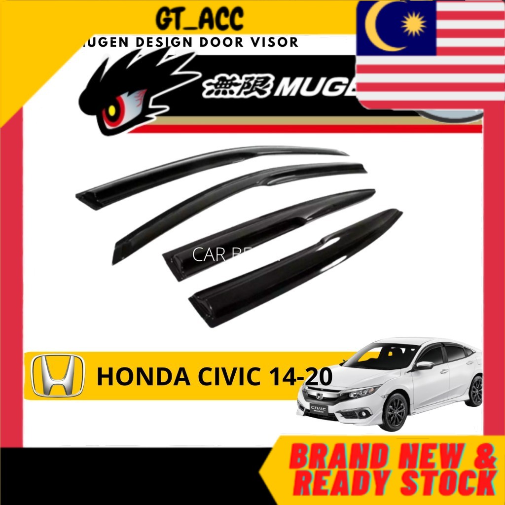 HONDA CIVIC FC 20162020 4PCS Mugen Air Press Window Door Visor Wind
