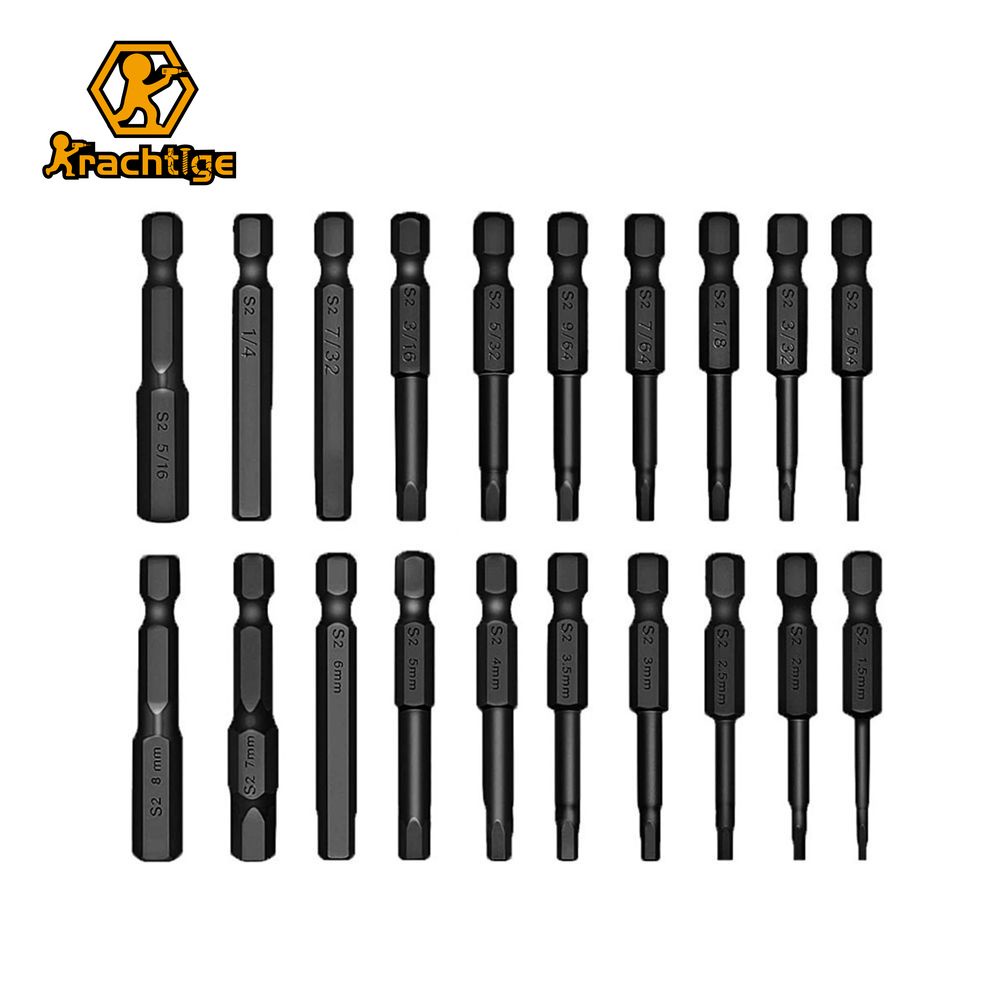 10Pcs SAE Hex Head Allen Wrench Drill Bit Set 1/4" Diameter Quick