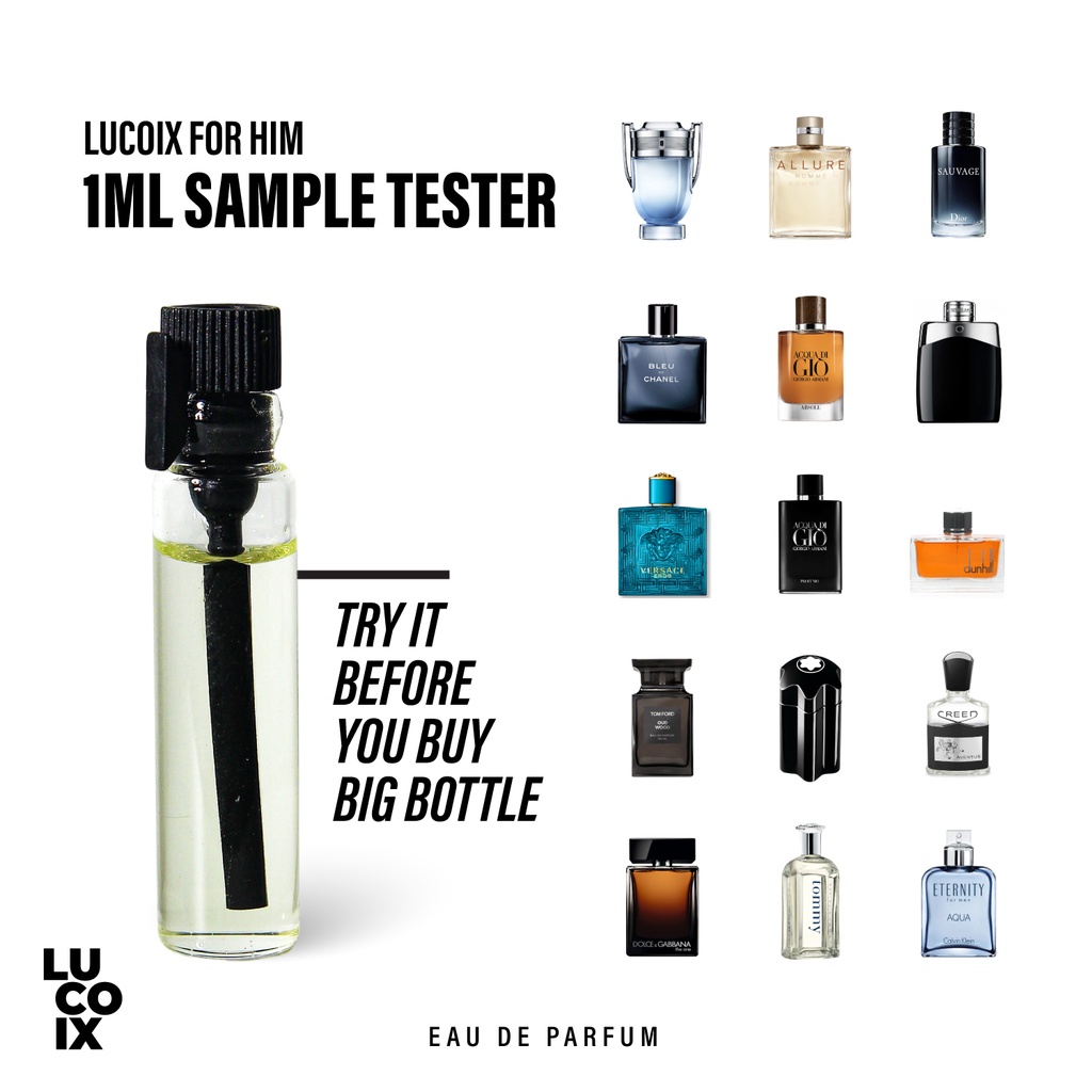 Lucoix For Him 1ml EDP Men Perfume Sample Tester Mini Miniature