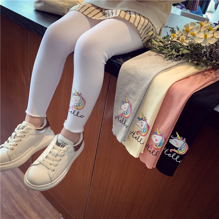 Unicorn Cloud Print Fashion Leggings - High Waisted Soft Stretchy One Size Fits Most