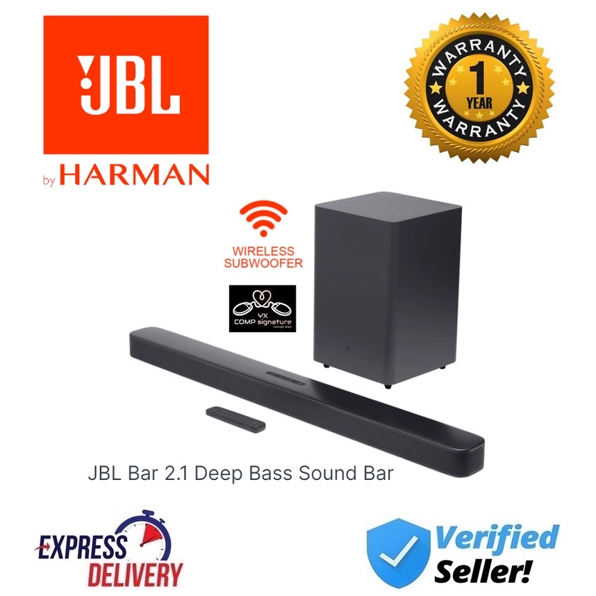 Jbl 2.1 soundbar with wireless store subwoofer setup