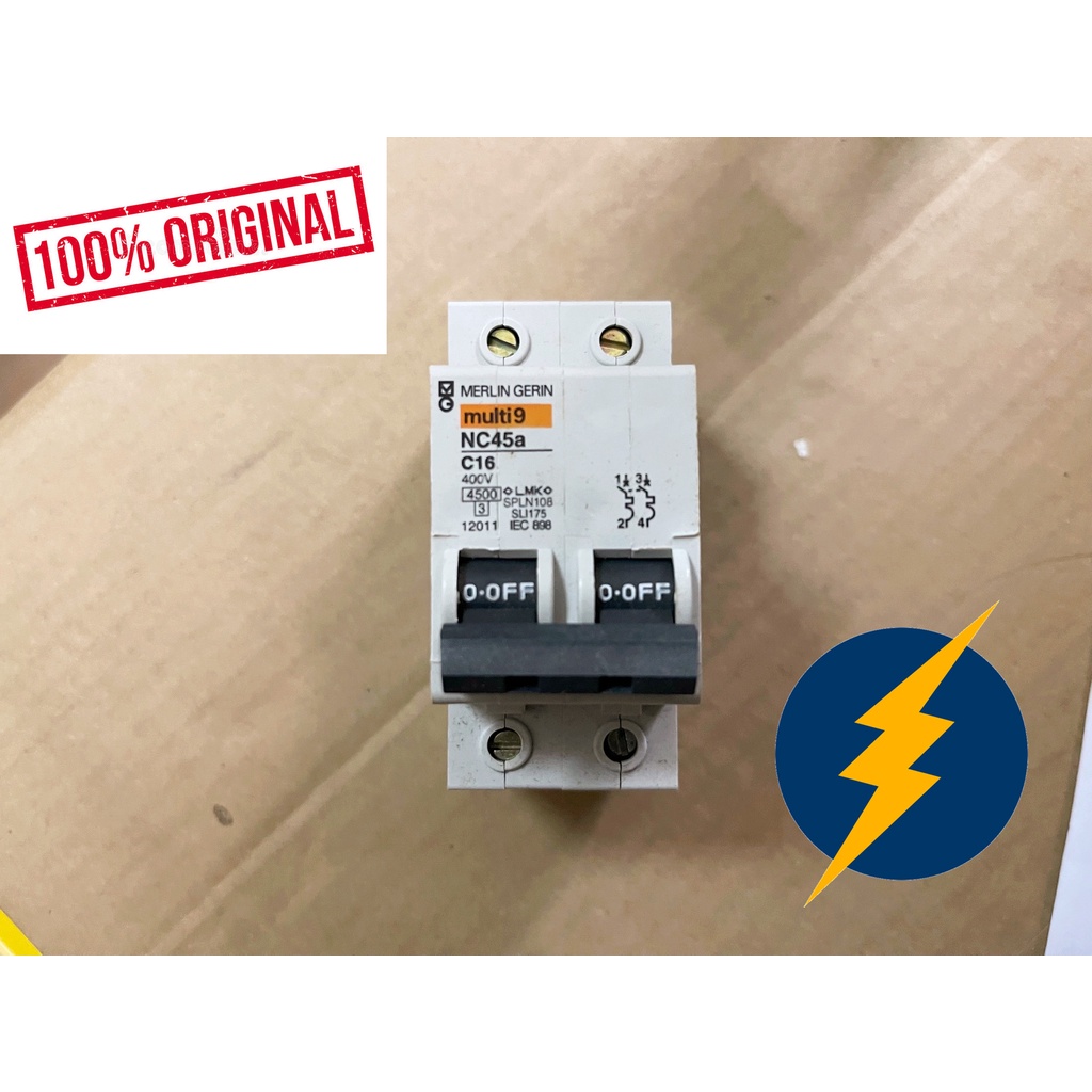 Merlin Gerin 12011 MCB - circuit breaker - NC45A - 2POLE - 16AMP - C ...