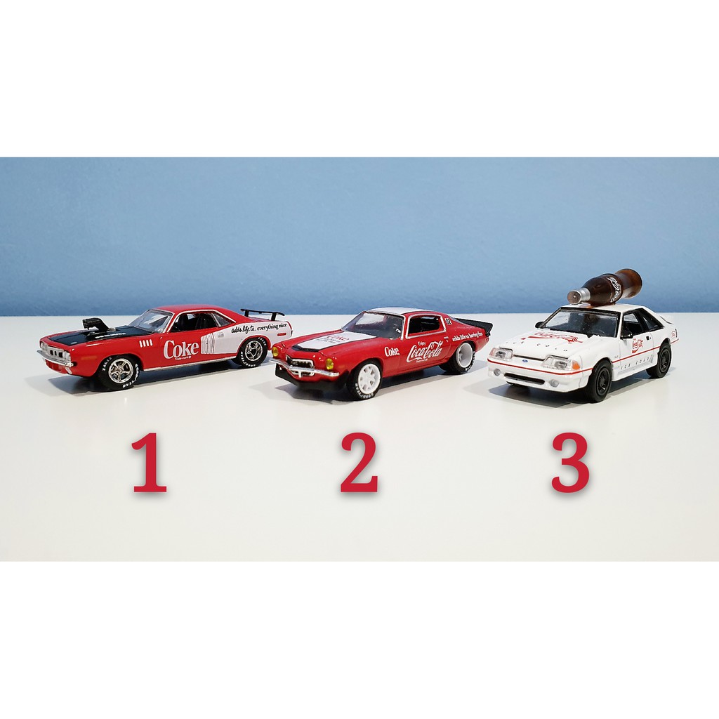 Coca Cola M2 Machines 1:64 Ford Mustang GT Camaro Plymouth Cuda Diecast ...