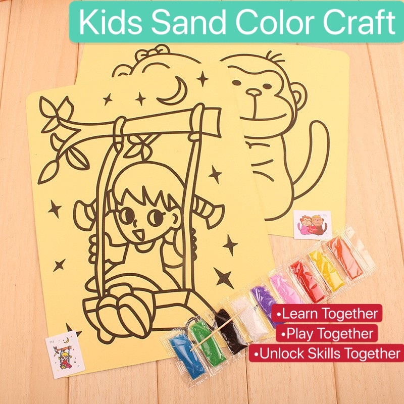 Sand Coloring Art Work For Kids Playing Learning Child Development Sand ...