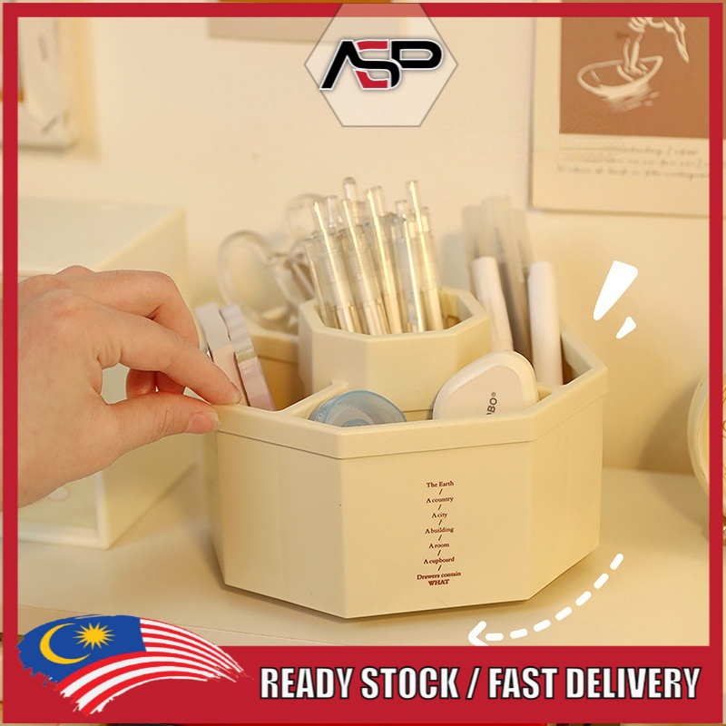 ASP 360° Rotating Pen Holder Makeup Tools Large Capacity Pencil Storage ...