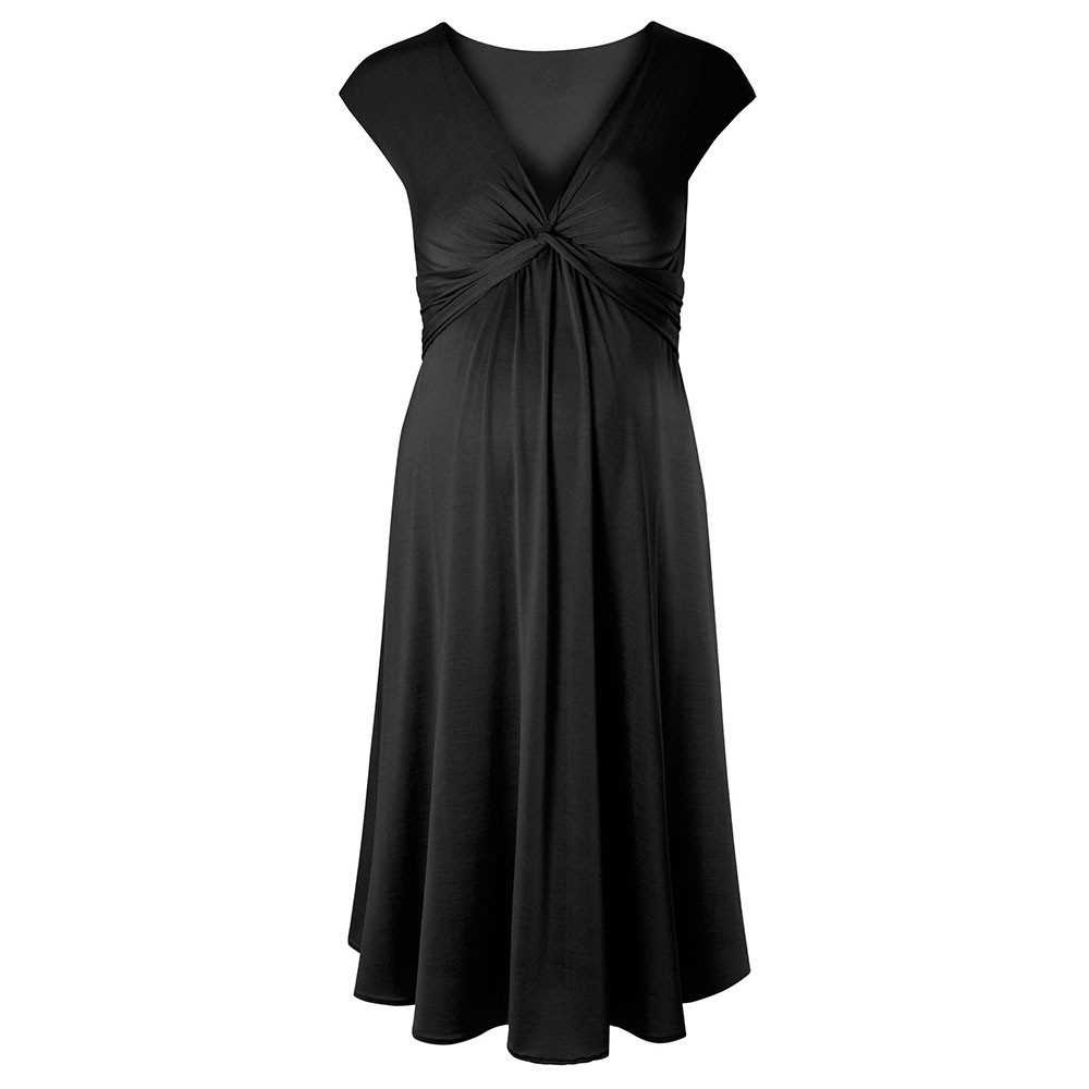 Women Maternity Dress Onepiece Robe Ruched VNeck Sleeveless Nursing