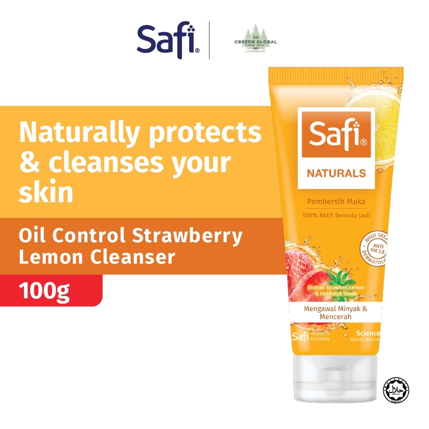 Safi Naturals Facial Cleanser - Strawberry Lemon (100g) | Shopee Malaysia