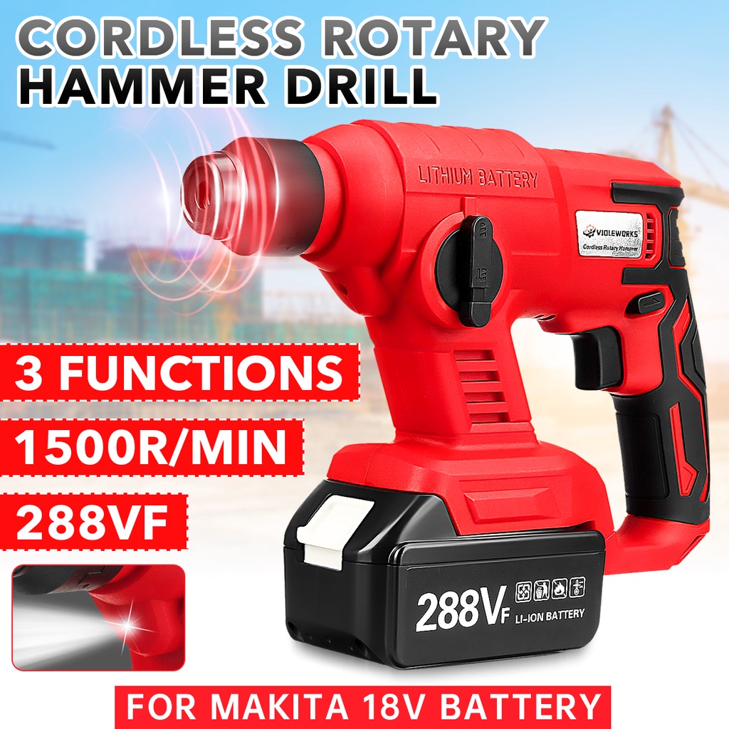 Rechargeable Electric Impact Drill 3 In 1 Rotary Hammer Brushles