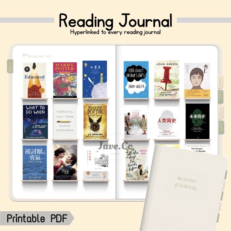 Notability / GoodNotes Hyperlinked Leather Reading Journal / Planner ...