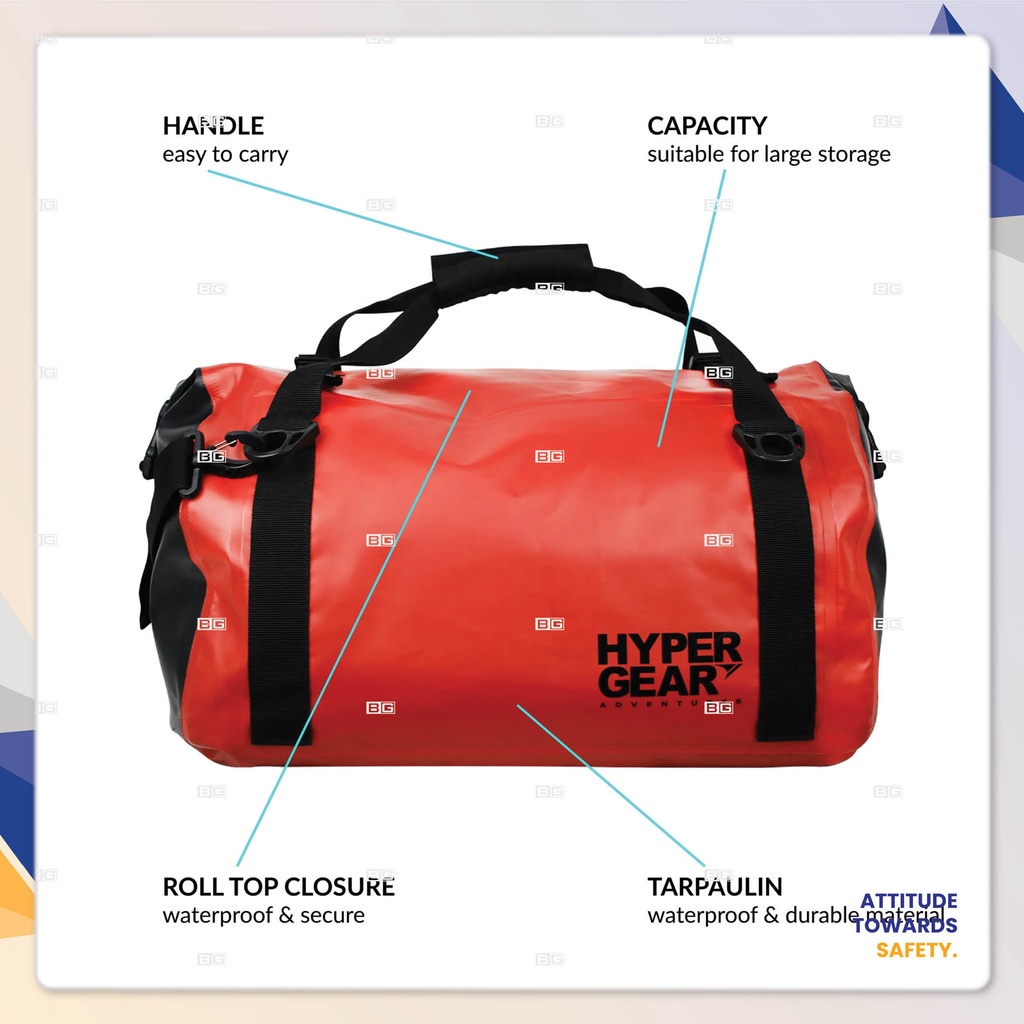 Hypergear Duffel Bag 40L Waterproof Durable Outdoor Bag Outdoor Backpack Shopee Malaysia